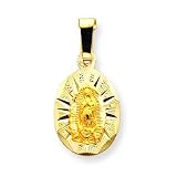 14k Oval Guadalupe Medal Pendant