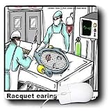 Londons Times Funny Society Cartoons - Racquet Earing Operation - Mouse Pads
