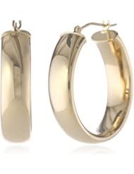 Duragold 14k Yellow Gold Polished Wedding Band Hoop Earrings