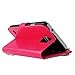 Mavis's Diary Bling Crystal Leather Magnetic Clasp Wallet Type Case with Heart Pendant for Samsung Galaxy S5 I9600, SM-G900A, SM-G900T, SM-G900P, SM-G900V, SM-G900R4 - Hot Pink with Cleaning Cloth