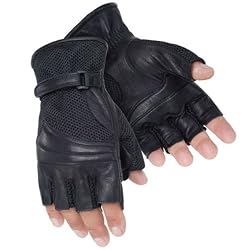 Tour Master Gel Cruiser 2 Fingerless Men's Leather/Textile Cruiser Motorcycle Gloves