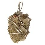 Apophyllite Pendant 01 Wire Wrapped Raw Cluster Stone Sparkling White Crystal Healing Reiki Silver 2.5