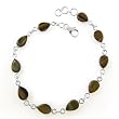 Hand made Indian Jewelery Silver Sterling Tiger-eye Bracelet 8 inches