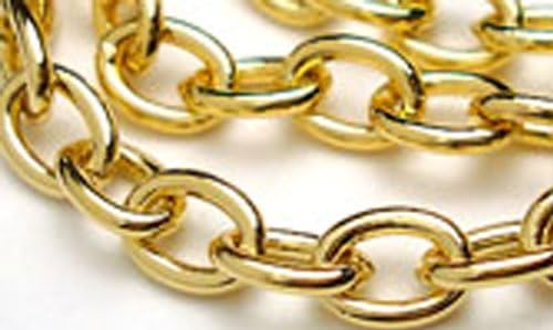 Chainologie Antique Brass Chain _#51: 5x7mm Soldered Oval Cable Chain (Per 25-foot Hank)