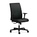 Ignition Ergonomic Mid-Back Work Chair, Adjustable T-Arms, Fully Upholstered, Swivel-Tilt Control, Iron Gray Fabric, Black Frame