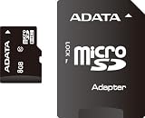 ADATA 8 GB Micro SDHC Card Class 10 with SD Adaptor AUSDH8GCL10-RA1