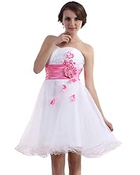 A-line Strapless Organza Sweetheart Lace Ruched Natural   Waistline Knee Length Homecoming Dress 
