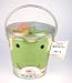 Lambs and Ivy Bath to Go Baby 7 Pcs Frog Ribbit Gift Set (1 Hooded Towel, 3 Squirt Toys, 2 Wash Cloths and a Re-useable Bath Bucket)