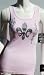 Sledge USA Women's Ribbed Tank Top Crystalled Silver Fleur-de-Lis in Pink