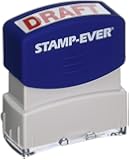 Stamp-Ever Pre-Inked Message Stamp, Draft, Stamp Impression Size: 9/16 x 1-11/16 Inches, Red (5947)