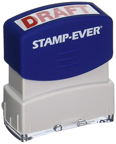 Stamp-Ever Pre-Inked Message Stamp, Draft, Stamp Impression Size: 9/16 x 1-11/16 Inches, Red (5947)