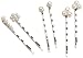 Jewelry Designer Decorated Bobby Pins 6-Pack: Pearl/Silver