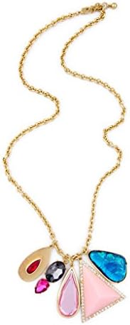 My Times Jew : Colorful Imitation Gemstone Pendant Long Bohemia Necklace Accessories Gold Plated Spring Fresh Jewelry