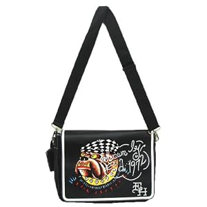 New Ed Hardy Unisex Bulldog Tattoo Messenger Handbag Satchel