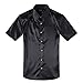 ZERDSKY Men's Regular-Fit Satin Shiny Solid Color Shirt