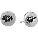 Team Titanium Kansas City Chiefs Steel Button Earrings