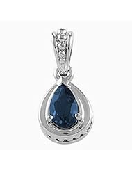 14K White Gold Pear Cut Sapphire Pendant -- LIFETIME WARRANTY