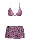 Kenneth Cole Pink Paisley Modern Ring Skirted Bikini