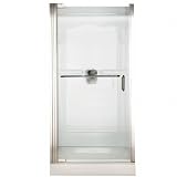 American Standard AM00305.400.238 Nickel Euro Pivot Euro Frameless Clear Glass Pivot Shower Doors wi