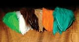 Saddle Hackle Dyed Over White