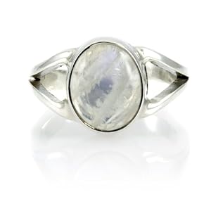 Inspired by Twilight: Bella's Moonstone Ring Sterling Silver Size 6 by  