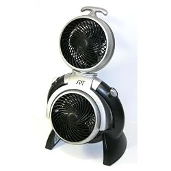 Sunpentown FSQQ 3-Speed High-Velocity Dual 10-Inch Floor Fan