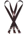 Men's BROWN SUSPENDERS Y Shape Back Elastic Button & Clip Convertible