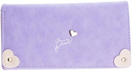 DATEWORK Love Heart Women Girls Coin Purse Wallet (Purple)