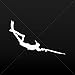 Sticker Spearfishing Diver Car Door Hobbies Sports car Durable Racing White (5 X 2.99 in) White (5X3)