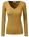 Doublju Womens Basic Sexy Deep V-Neck Rayon T-Shirt