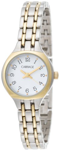 Carriage by Timex Women's C3C356 Two-Tone Round Case White Dial Two-Tone Sports Bracelet Watch