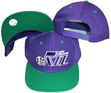 New Orleans Jazz Purple/Green Two Tone Snapback Adjustable Plastic Snap Back Hat / Cap