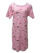 Short Sleeve Pink Kitty Kat Print Cotton Nightgown Plus Size 6X