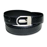 NAVY BLUE Genuine Snake Skin Bonded Leather Belt - Regular