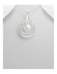 Fresh Water Pearls Pendant Necklace In 92.5 Sterling Silver