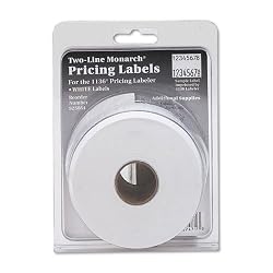 Monarch PAXAR Two-Line Easy-Load Pricemarker Labels, 0.625 x 0.875 Inches, White, 3,500 per Pack (925084)