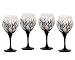ArtisanStreet's Abstract Winter Design Balloon Wine Glasses. Set of 4. Hand Painted, Signed by Artisan.