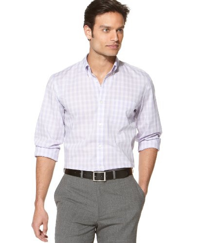 Calvin Klein Men’s Yarn Dyed Voile Woven Shirt,Lilac Hint