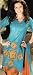 Light Blue Cotton Indian Traditional Salwar Kameez Unstitched Dress Material with Dupatta