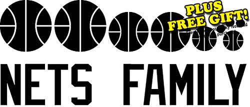 Nets Basketball Family Vinyl Wall / Car Decal Stickers + with Free Polka Dot Sticky Notepad
