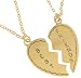 Necklace Bff Set Best Friends Broken Heart 2 Piece Gold Plated Friendship USA