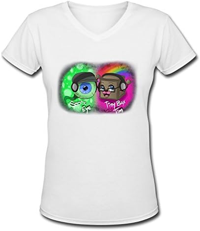 XIULIAN Jacksepticeye Eyeball Women's V-Neck XXL White