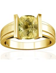 14K Yellow Gold Cushion Cut Yellow Sapphire Solitaire Ring
