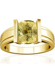 18K Yellow Gold Cushion Cut Yellow Sapphire Solitaire Ring