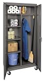 Sandusky TACR362472-02 36-Inch Wide by 24-Inch Deep by 78-Inch High Transport/Mobile Combination Wardrobe and Three-Shelf Storage Cabinet, Charcoal