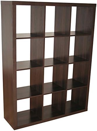 Caro 4x3 Room Divider, Bookcase, Desinger Modern Shelf, Office Shelves, Storage Unit, Organisation Unit, Walnut Veneer Color