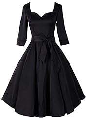 Elbow Length Sleeves Bubble Dress Flared-Skirt Cotton Lace Vintage Tunic 