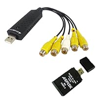 AGPtek 4 Channel USB 2.0 DVR Audio/Video Capture/Surveillance Dongle Adapter support windows Vista 32-bit for NetMeeting, MSN Messenger, Yahoo Messenger, ICQ w/ AGPtek USB All in one card reader