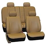 IMAGE OF FH-PU005114 Exquisite Leather Car Seat Covers, Airbag compatible and Rear Split Beige Color