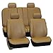 FH-PU005114 Exquisite Leather Car Seat Covers, Airbag compatible and Rear Split Beige Color
